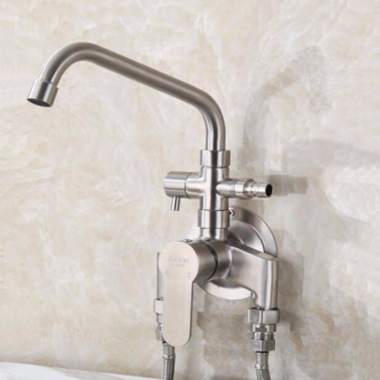 304 stainless steel wall mounted kitchen hot and cold faucet open pipe