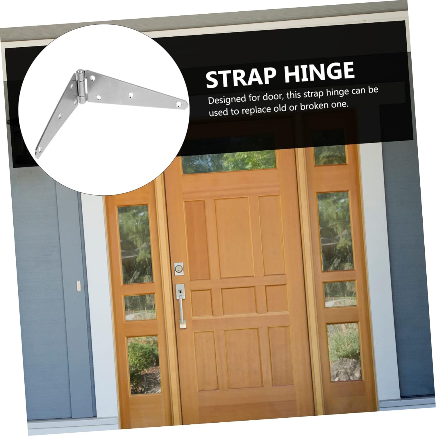 DOITOOL Shed Hinges 200mm Heavy Strap Hinge Pair of Gate Hinge Hardware for Wooden Gates Fencing