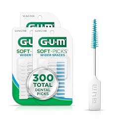 GUM Soft-Picks Wide Space Easy to Use Dental Picks for Teeth Cleaning and Gum Health with Convenient Carry