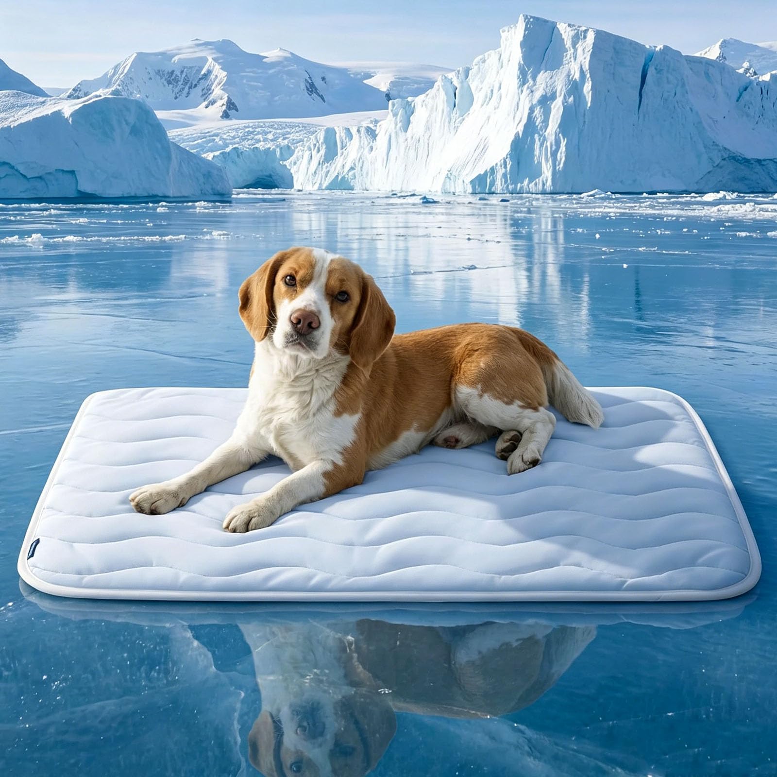PawFroste Dog Cooling Mat, Washable Portable Pet Cool Mat with Instant Cool Effect, Easy-Clean Durable & Anti-Scratch Resistant, Breathable Self Cooling Pad for Cats Dogs in Summer (#E,L)