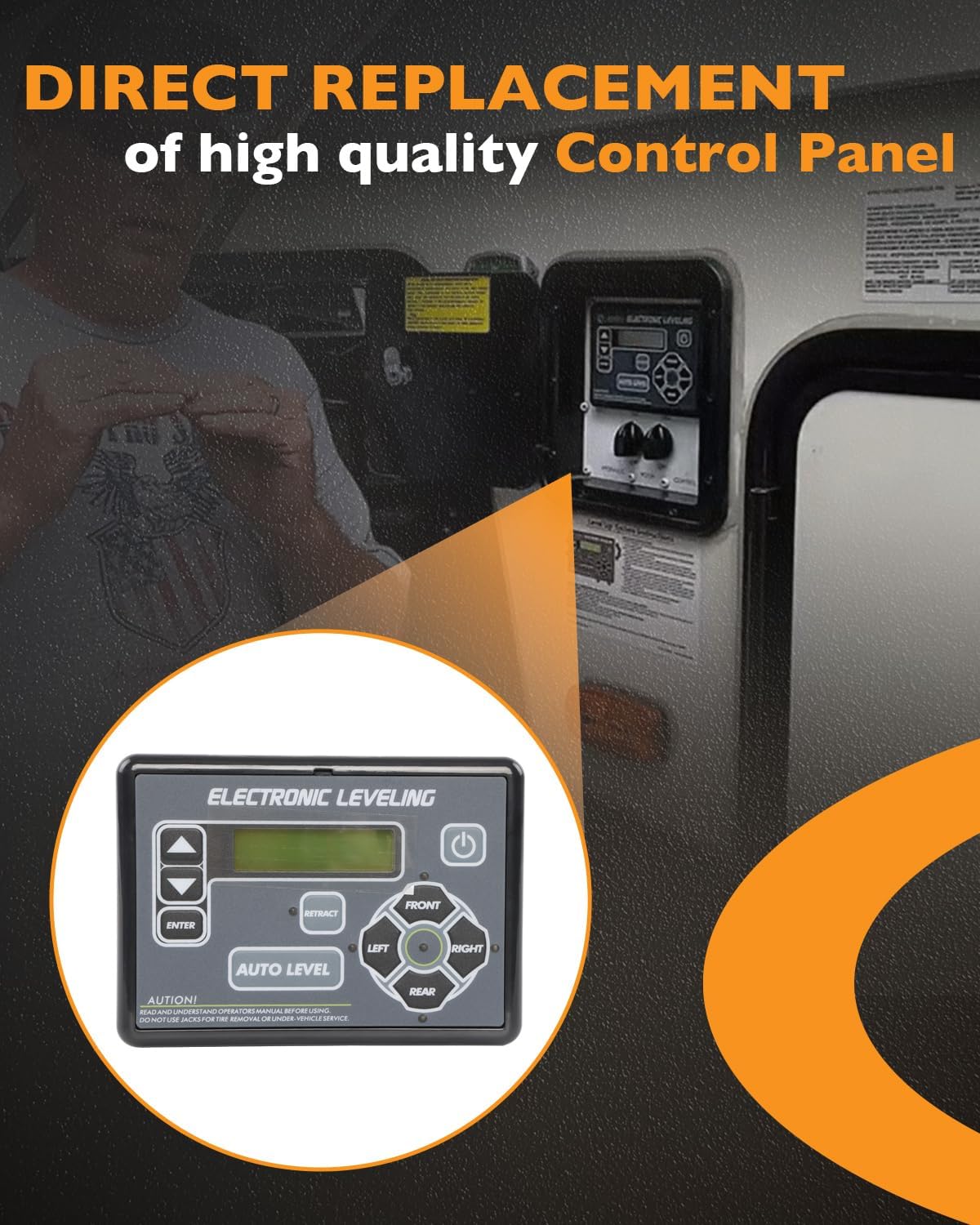 HQPASFY 421484 RV Leveling System Touchpad Control Panel Compatible with Lippert 5th Wheel & Ground Control Travel Trailer Leveling System, RV Auto Leveling System Touchpad with Auto-Leveling Button