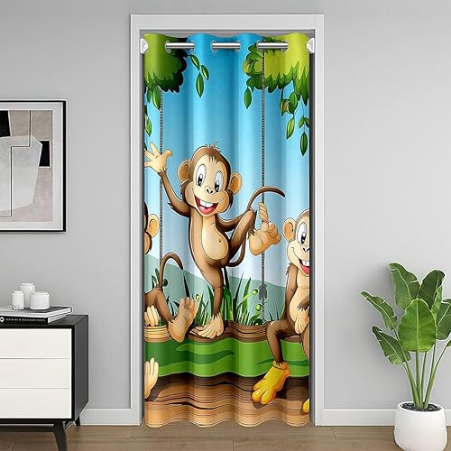 Miniatura 22 de jejeloiu Cortina de puerta Groovy de los años 60 y 70 para puerta, privacidad, 34 x 80 pulgadas, retro, hippie, flores, cubierta divisora de Multi