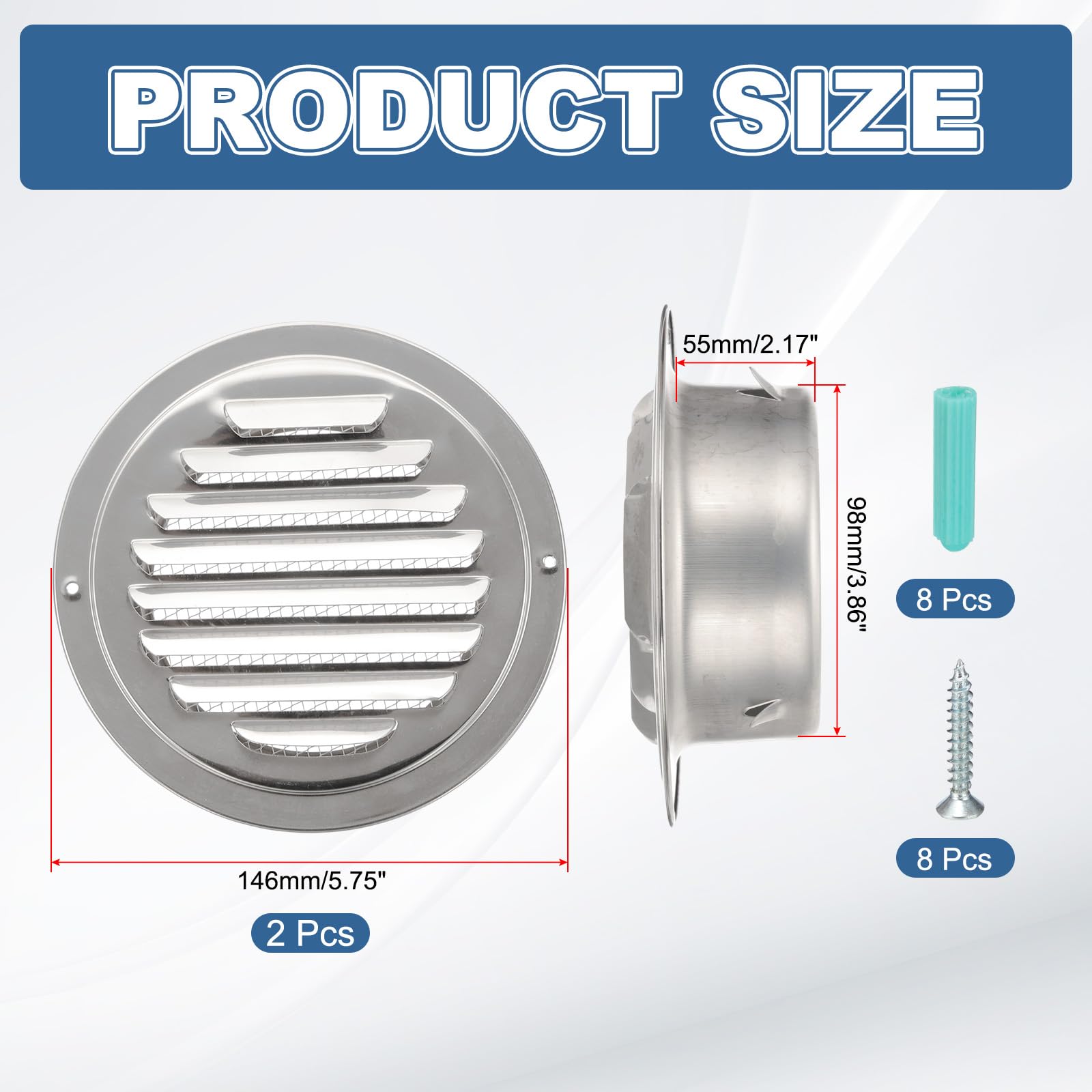 PATIKIL 4 Inch Round Air Vents - Image 2