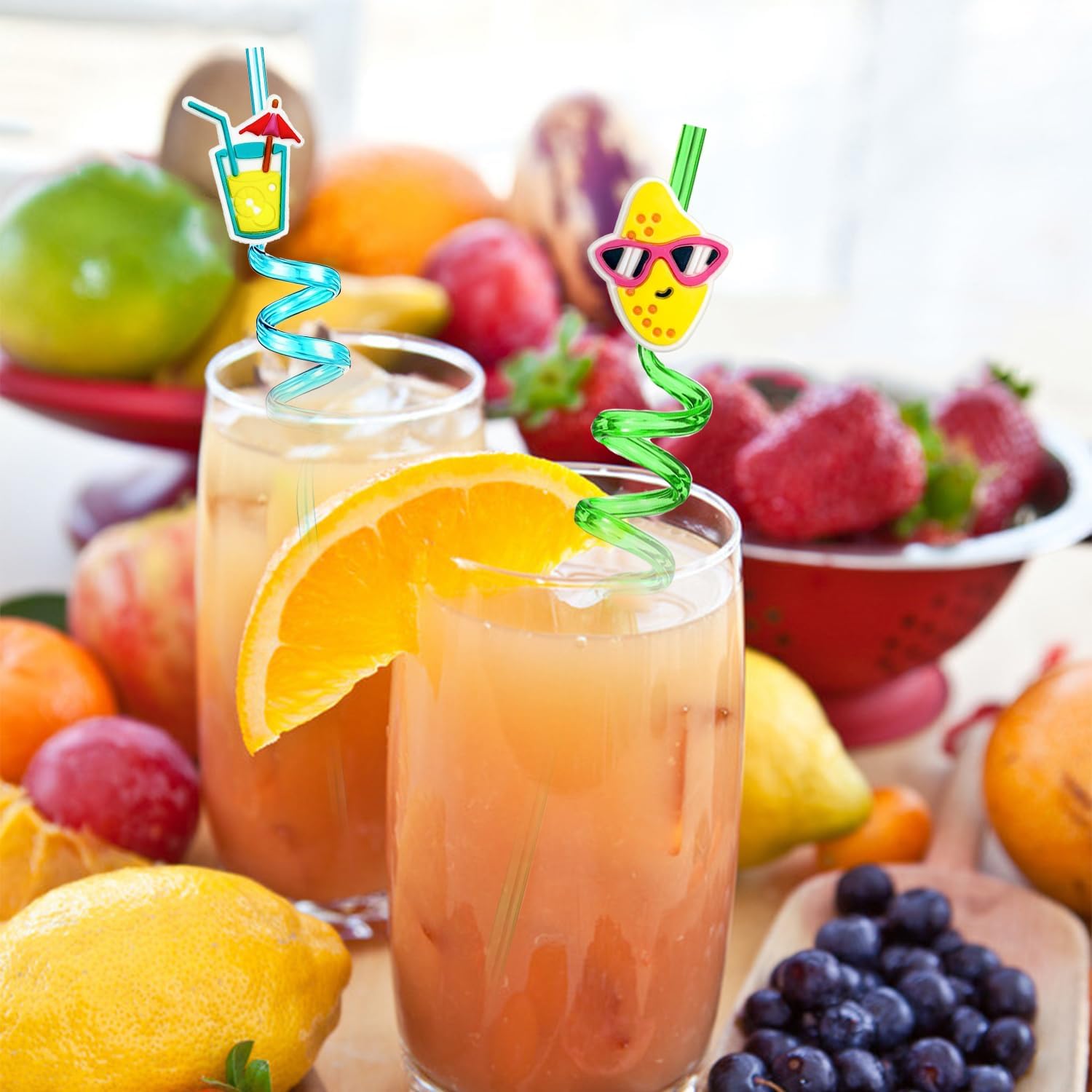 Drinking Straws Pool Party Decorations Summer Party Favors - 24 Reusable Straws for Beach Birthday Party Decorations Supplies Summer Fun Gifts - Image 4