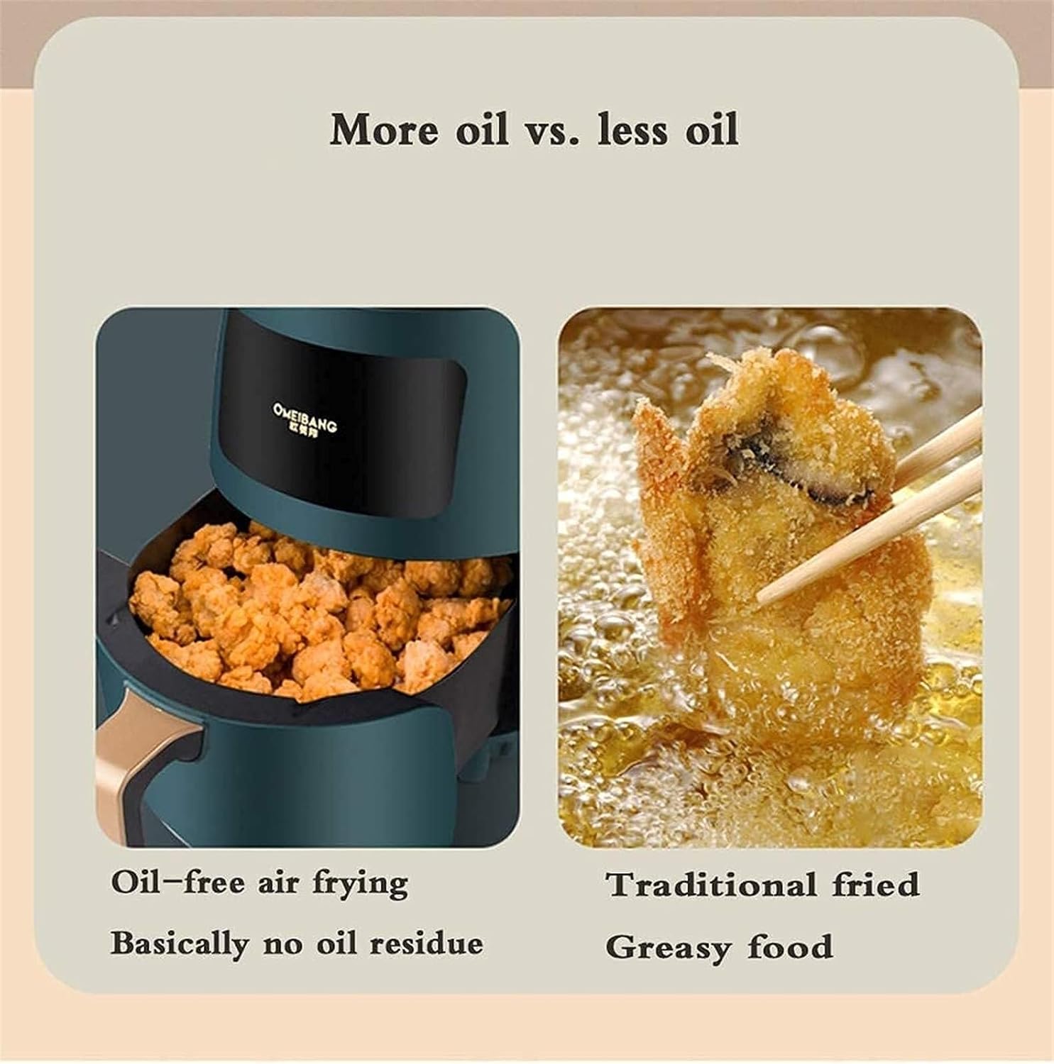 Air Fryer for Home Use 5L Electric No Fryer, Hot Air Fryer/5L Large Capacity 1200W Air Fryer/LCD Touch Screen/One-Button Home Kitchen 310 * 270Mm