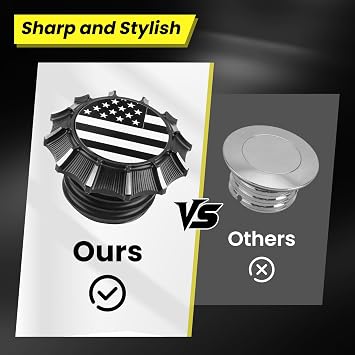 GUAIMI CNC Aluminum Fuel Gas Tank Oil Cap for Harley Sportster XL 1200 883 X48 Dyna -American Flag-Black