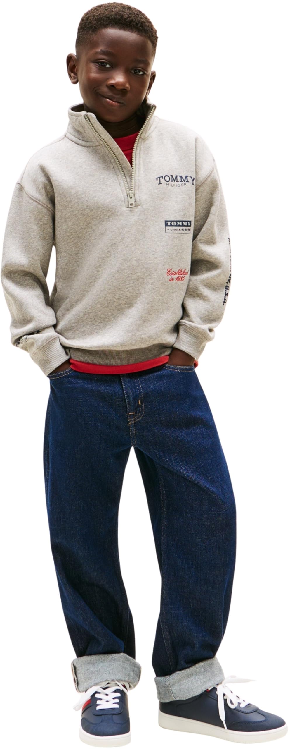 Tommy Hilfiger Multi Print Half Zip Sweatshirt Kb0kb10336 Sudadera con Cremallera Niños