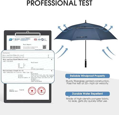 Miniatura 115 de G4Free - Paraguas de golf de apertura automática de 47, 54, 62 y 68 pulgadas - Paraguas extragrande con doble toldo, ventilado, a prueba de viento