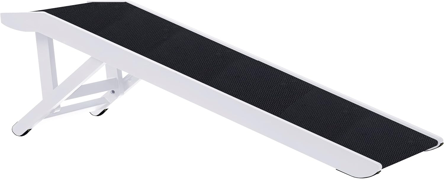 unipaws Foldable Wooden Pet Ramp with 4Level Adjustable Height, Dog