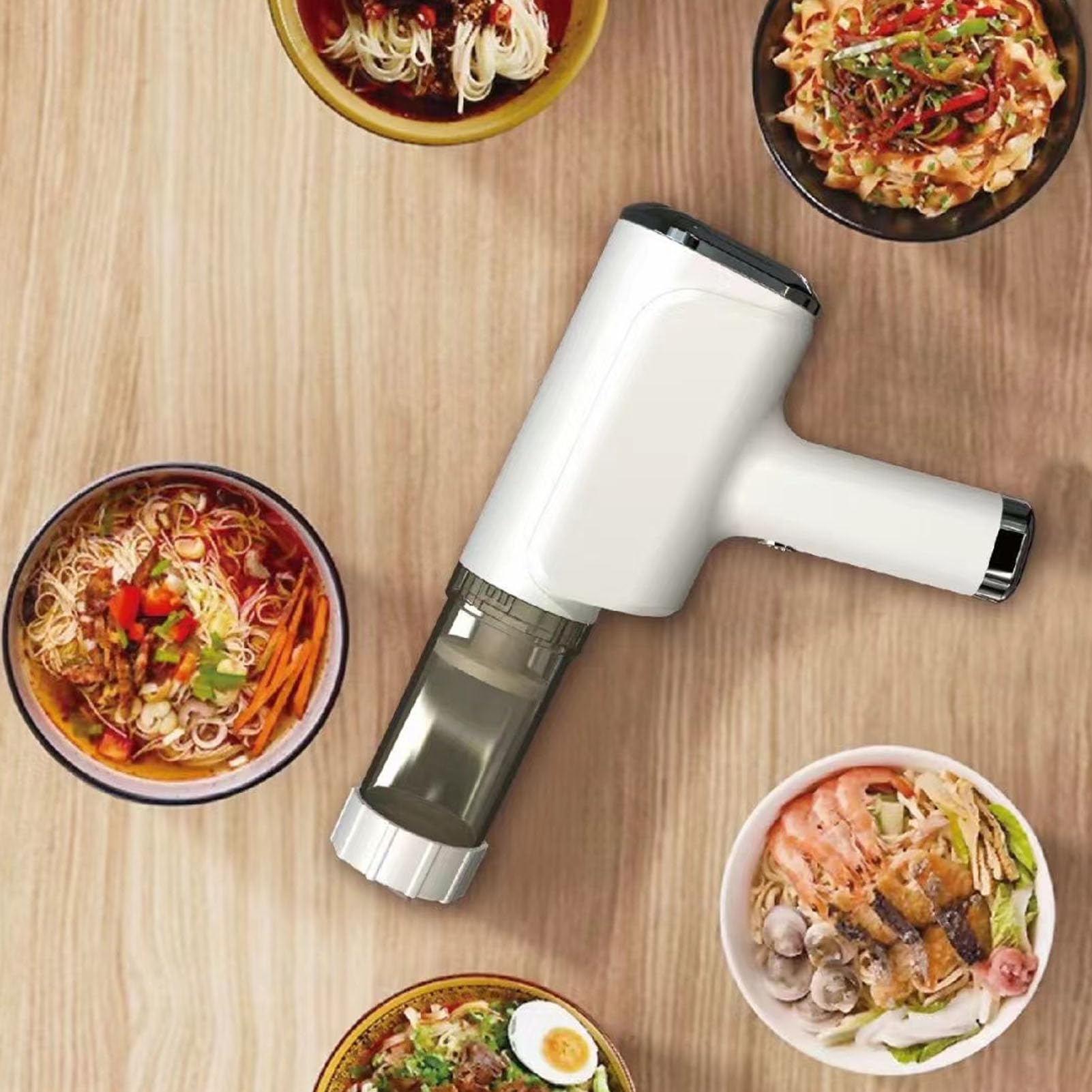 Sxhlseller Masa Pasta Eléctrica de Mano con Batería Recargable USB (WHITE)
