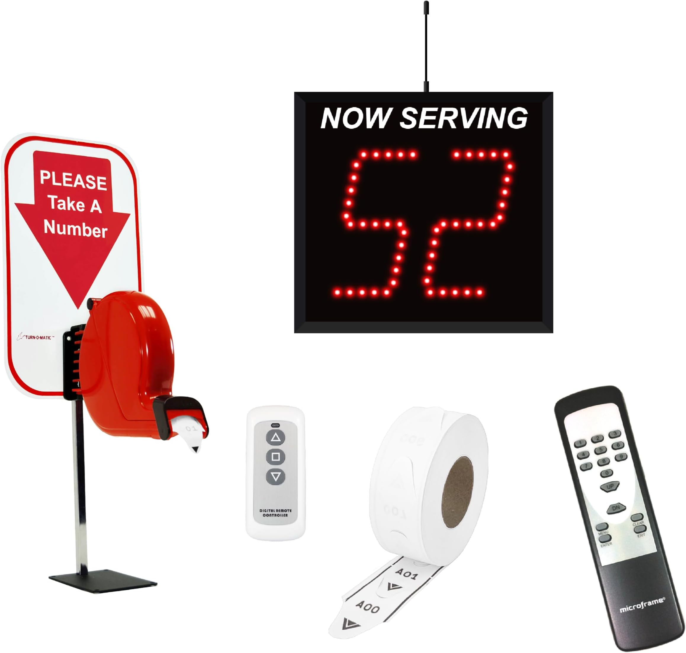 2-Digit Wireless Take A Number System with Counter Top Dispenser