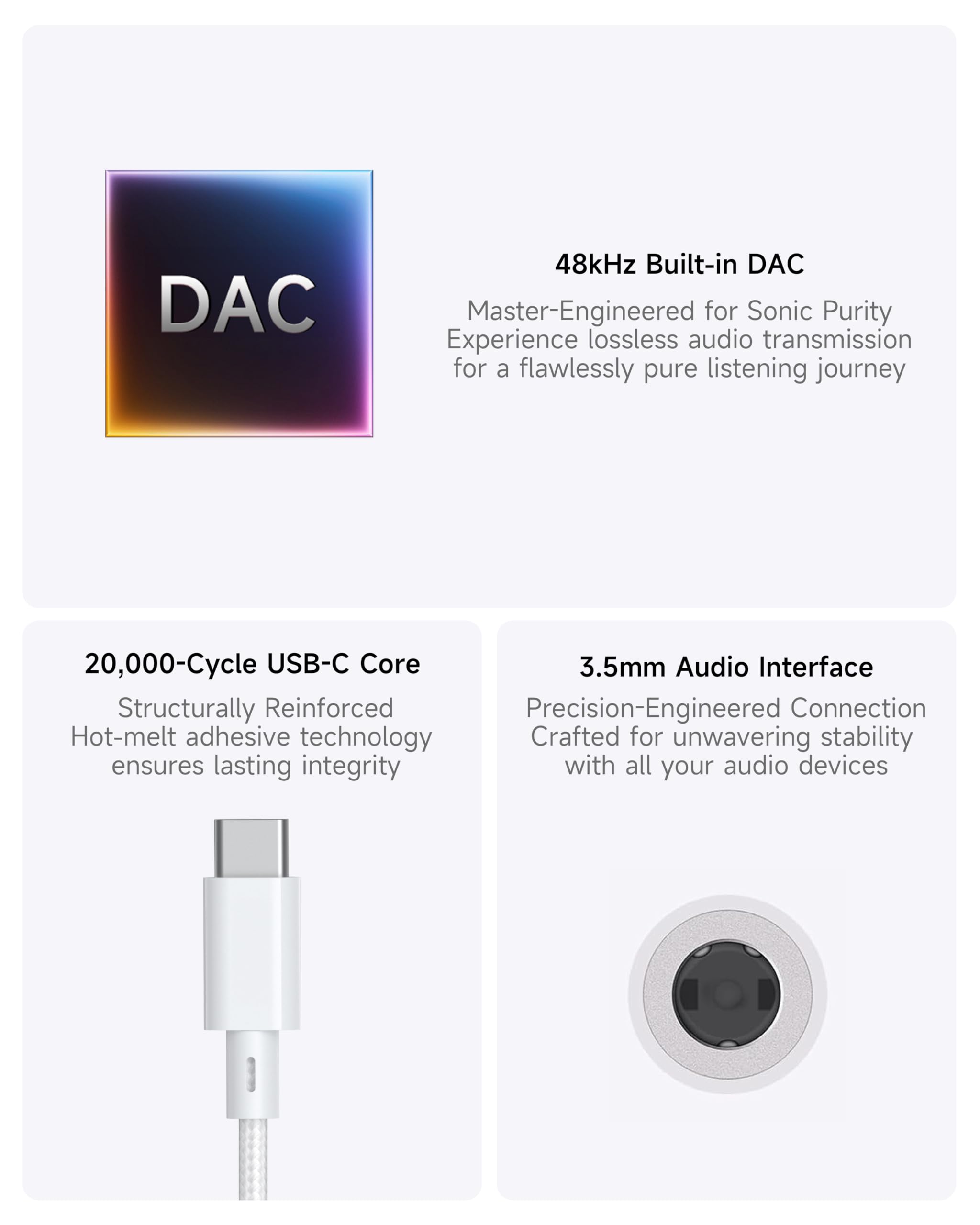 LERTOSEN USB Typ C auf 3,5 mm Buchse Kopfhöreranschluss-Adapter, (2 Stück) USB C auf Aux Audio Dongle Kabel, kompatibel mit iPhone 15 Pro Max 15 Pro 15 Plus, Galaxy S24 S23 S22 S21 Ultra, iPad Pro,