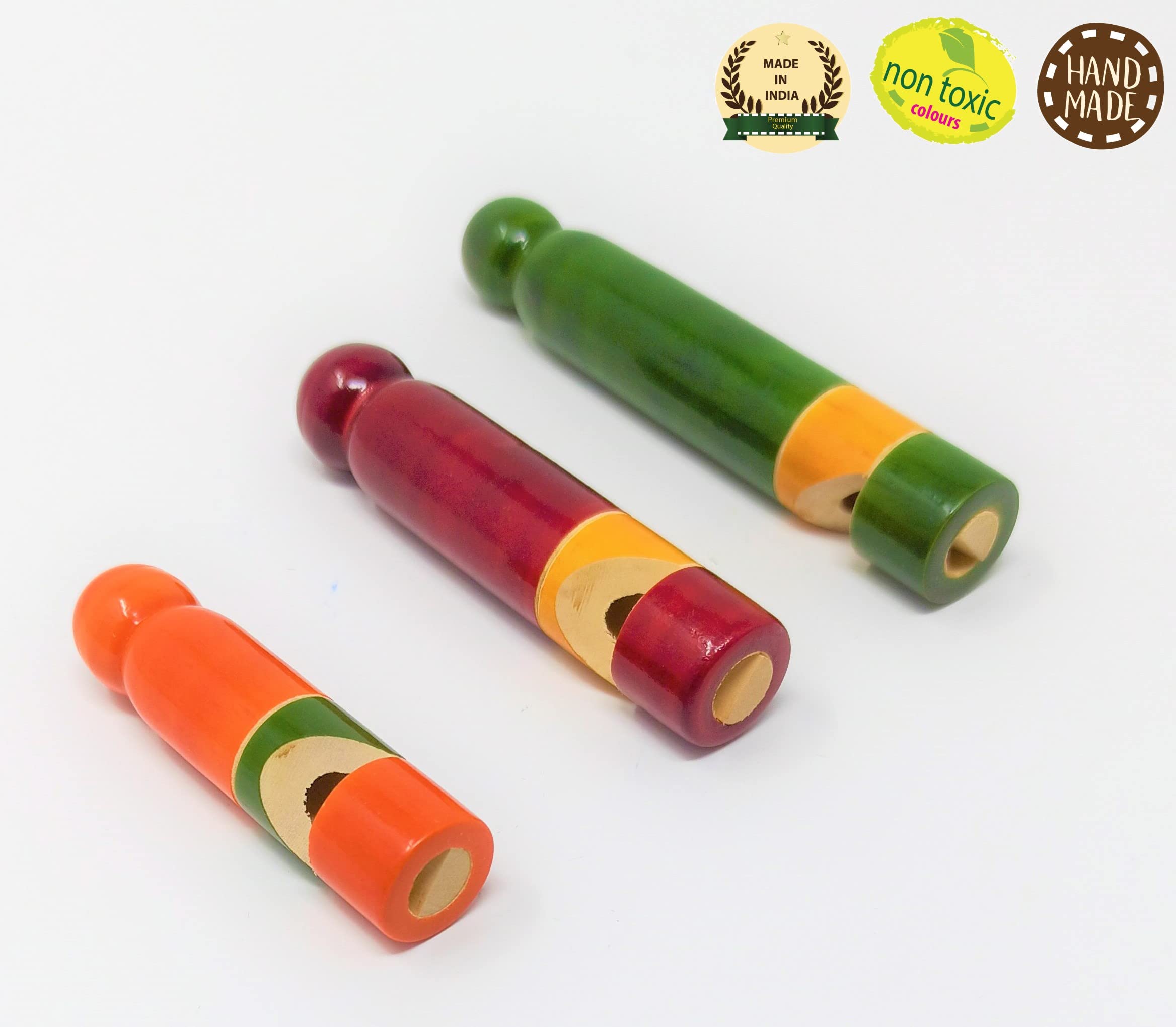 A&A Kreative Box Wooden Whistle Handcrafted Sound Toy Discover Sounds Develops Sensory Skills for Kids Toddlers Children (Set of 3) - Image 3 thumbnail