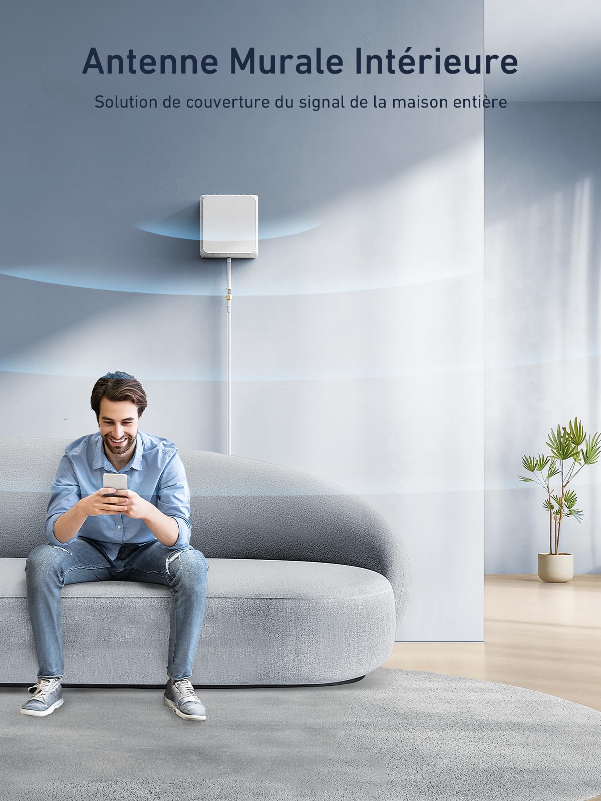Amplificateur 5G 4G 3G Bande 20/8/7 Amplificateur GSM LTE WCDMA Tri-Bande (800/900/2600MHz), pour Orange/SFR/Bouygues Tous Opérateurs, Support Multi-Appareils, pour Maison/Bureau