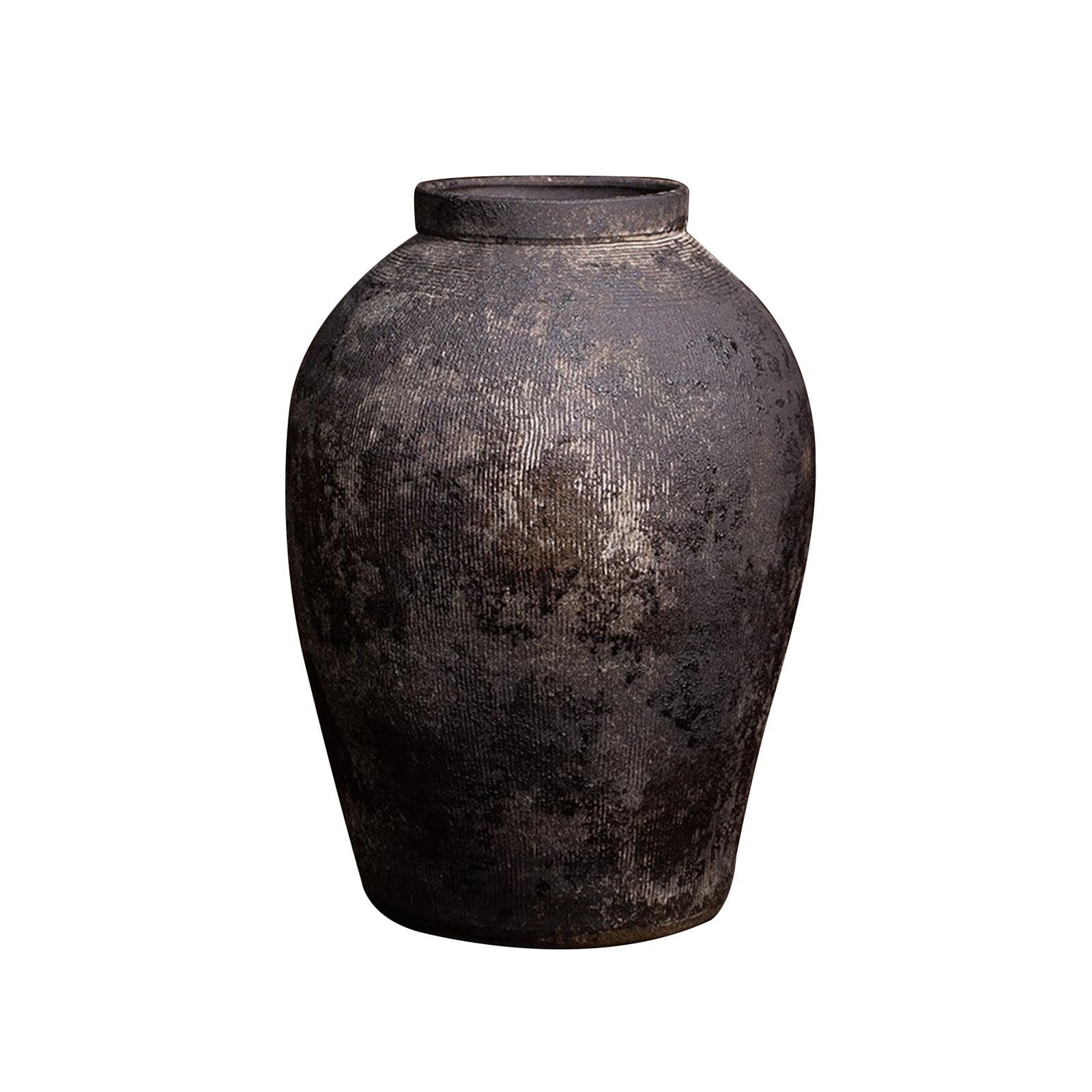 Nzzkoides E Larg Sturdy Ceramic Vas, Vintag Floor Vas With Vertical Textur, Ornament For Living Room, Room Corner, Yard, Farmhous, Hotel(Size:28 * 28 * 42Cm,Color:e)