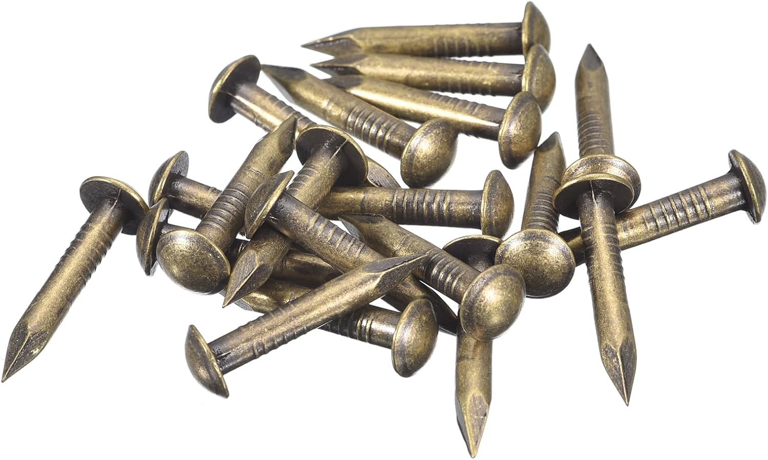 15 Pcs Brass Nails 2.8 x 20 mm (DxL) Round Head Small Brass Hardware for DIY Projects Wooden Decorative Boxes Home Decorative Boxes, Bronze Tone