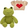 Frog Teddy, 2-Piece Frog Plush Set with Outfit, Cute Stuffed Animal Frogs for Kids and Adults, Gifts for Bedtime Companionship, Room Decor, and Emotional Support