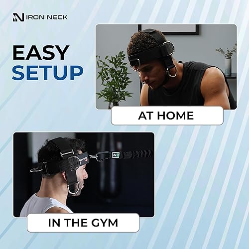 Miniatura 6 de Iron Neck Arnés Alpha Plus y kit pesado, arnés de levantamiento de pesas para el cuello para entrenamiento de fuerza, corrección de postura,
