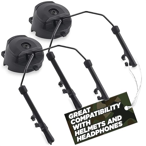 Adaptador de riel ARC para auriculares tácticos – Compatible con Peltor Comtac II/III, Earmor M31/M32, Sordin – Se adapta a cascos FAST, MICH, EXFIL
