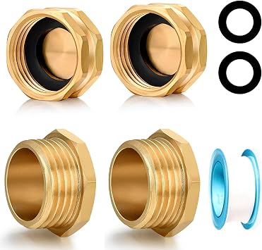 3/4"Garden Hose End Caps,Brass Garden Hose Cap Male Brass Pipe Plug Outer Male Threaded End Cap Plug2 Cap 2 Plug