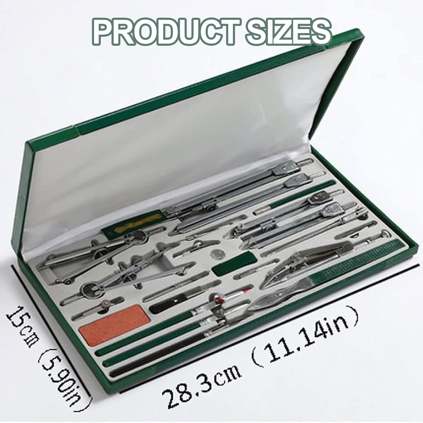 Geometrie-Kit 23-teilig, professionelle Zeichenwerkzeuge mit Verlängerungsbalken für Zeichnen, Mathematik, Kreise, Schulprojekte, Ingenieur- und Architekturdesign