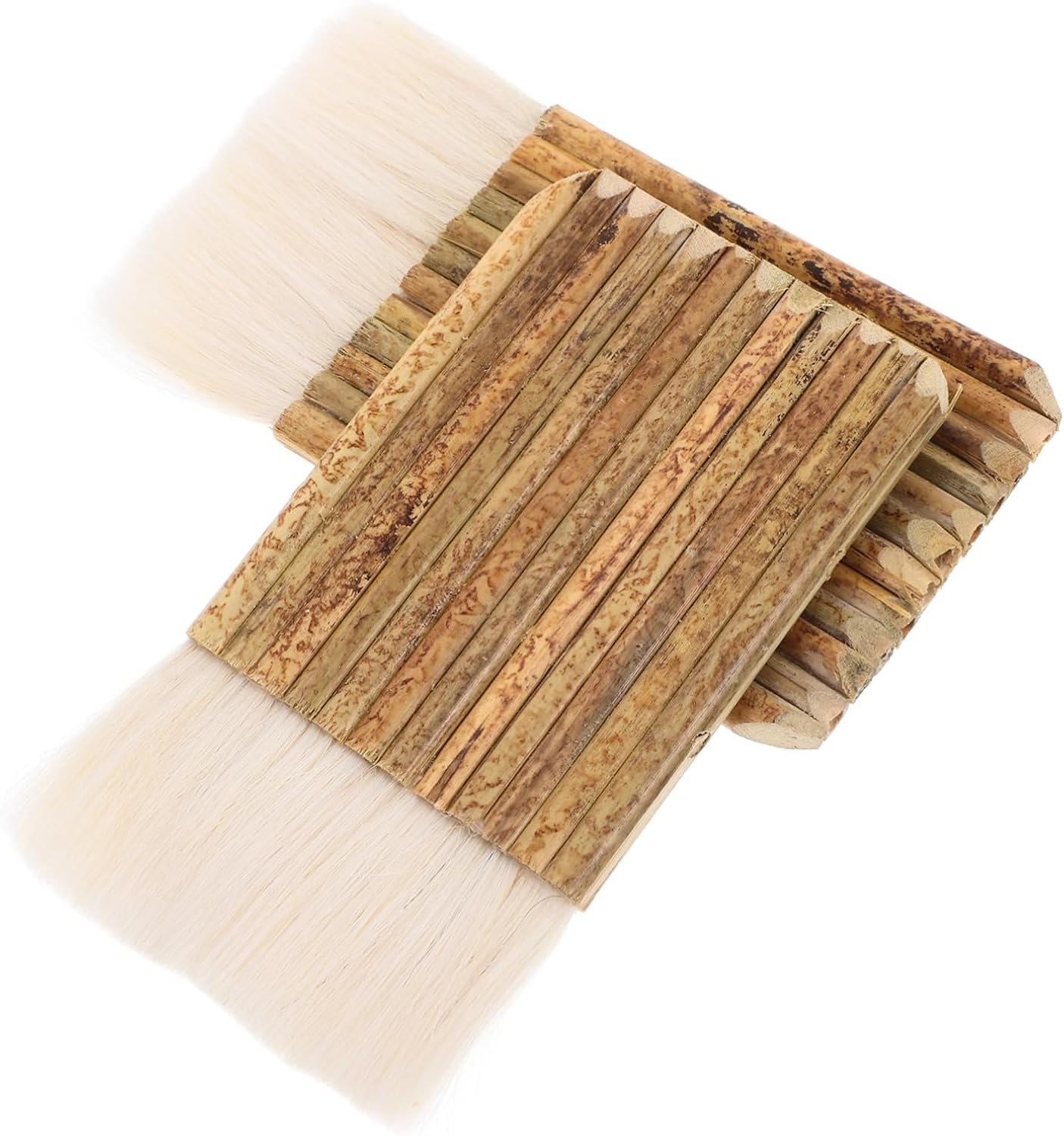 2pcs Watercolor Paint Brushes Bamboo Hake Brush for Artists Soft Bristle Painting Tools Handle