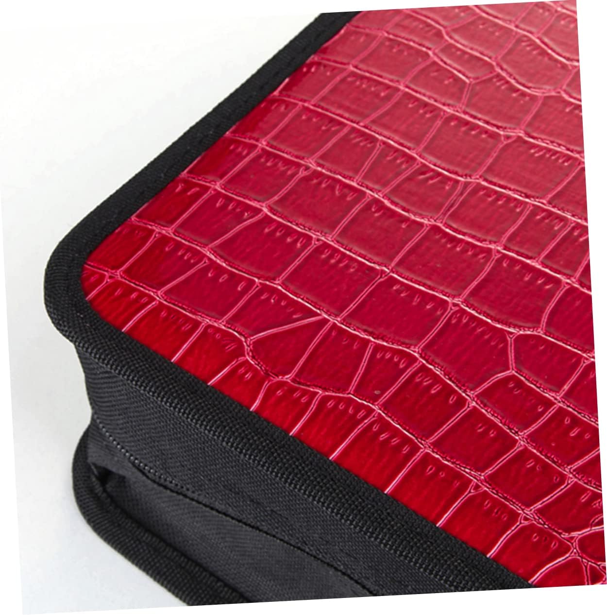 Cabilock 2Pcs Large Capacity CD Storage Bag PU Tote Holder for Discs Red Fashion Pouch for Dvd and CD Organization and Stylish Design for Home Travel