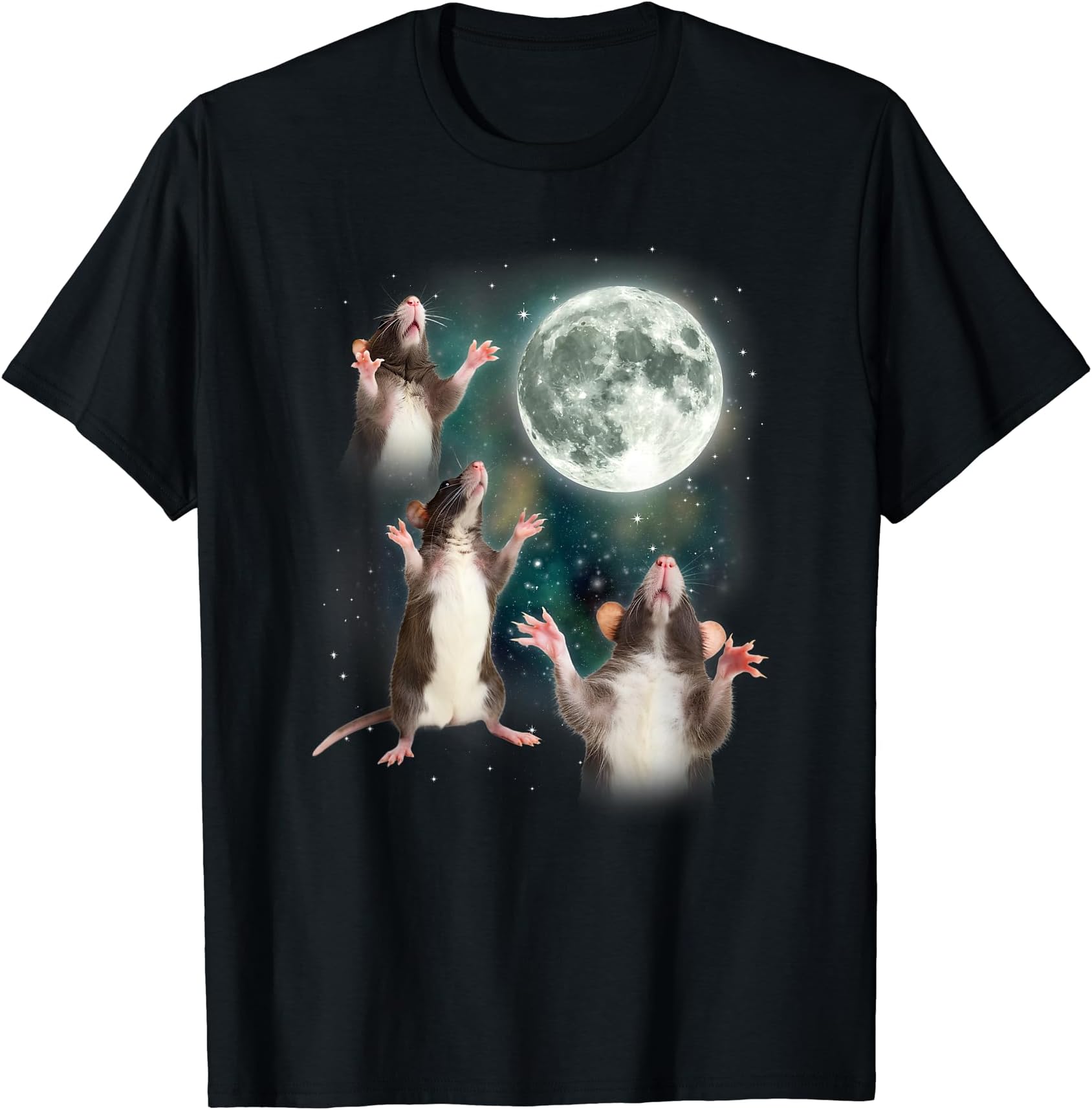 Three Rat Moon | 3 Rats with Dead Moon Oddly Specific Cursed T-Shirt
