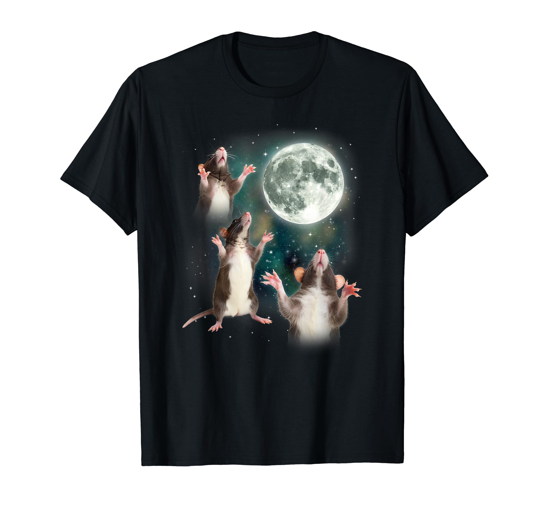 Three Rat Moon | 3 Rats with Dead Moon Oddly Specific Cursed T-Shirt