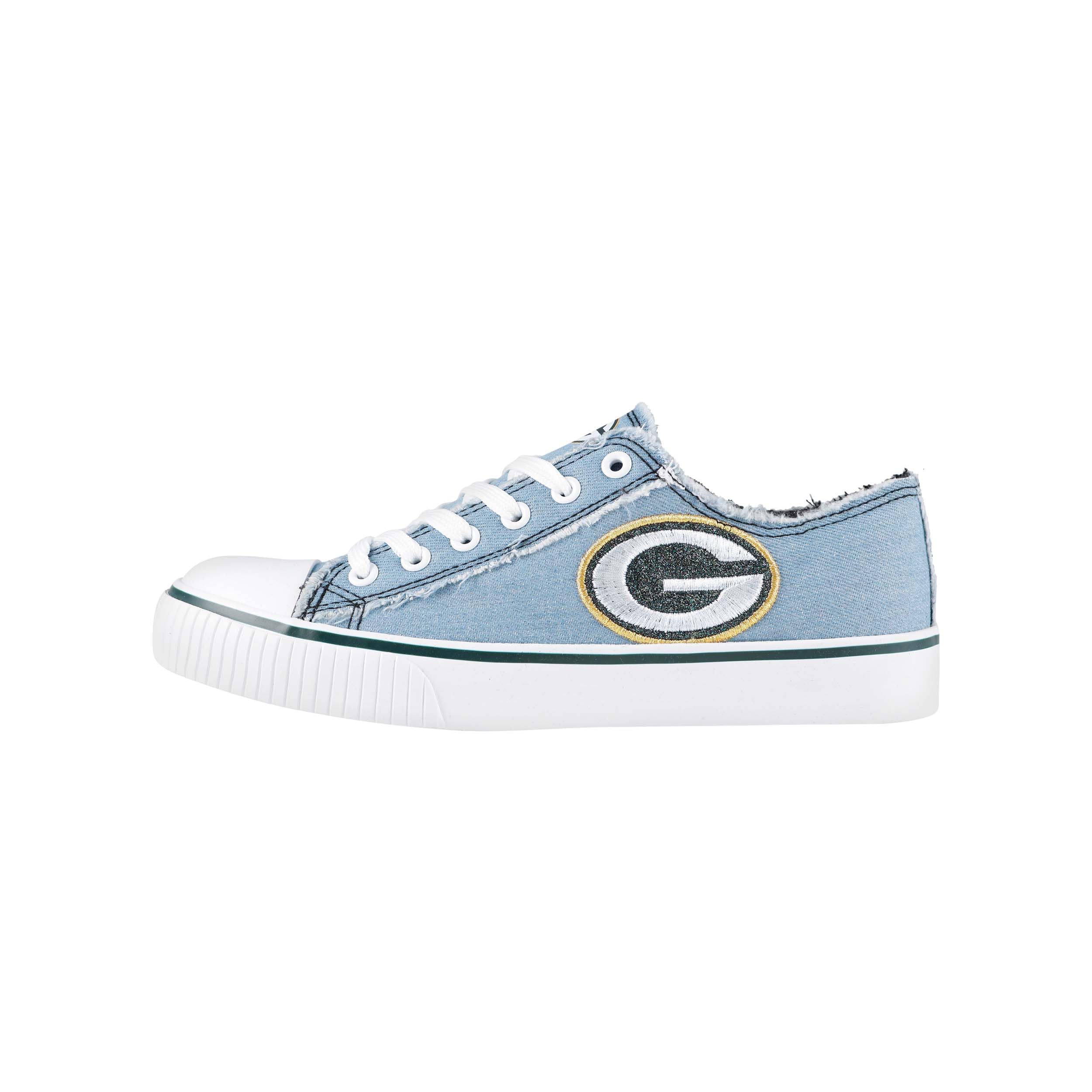 FOCO NFL Womens NFL Denim Team Logo Ladies Fashion Low Top Canvas Sneakers Shoes
