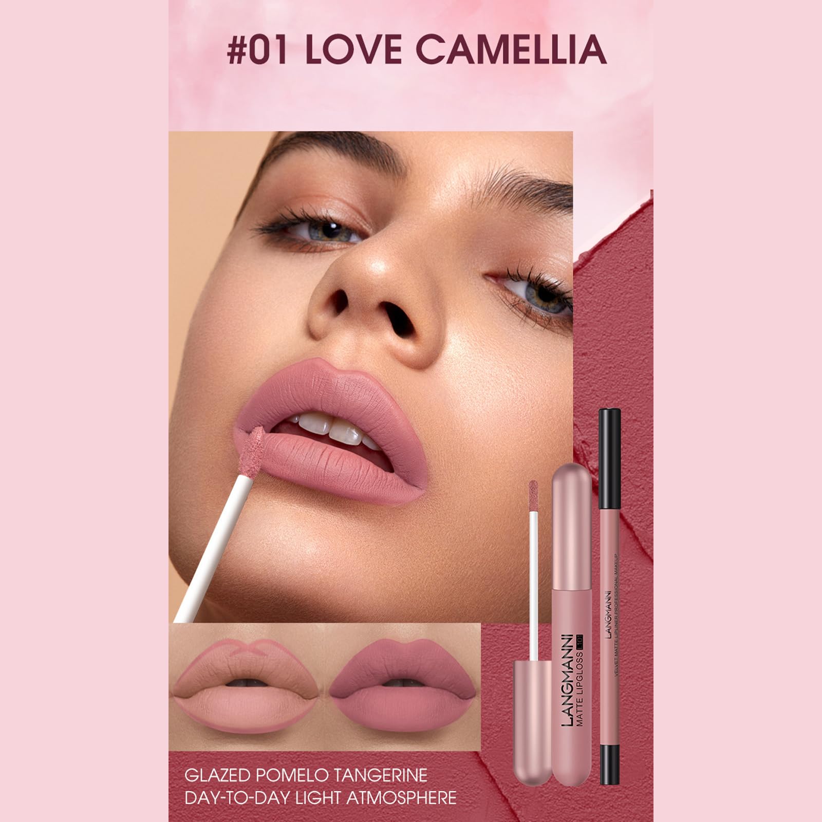 Conjunto de 12 pecas de brilho de lábios mate aveludado, Perfilador Labios Permanente, Impermeable delineadores de labios para mujeres, Juego De lip Liner Mate Para Deslizamiento Fácil