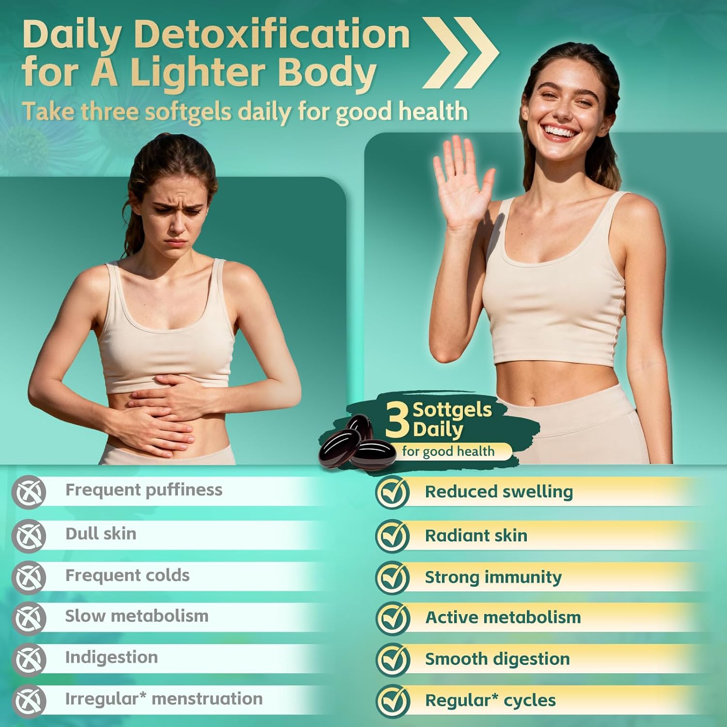 21-in-1 Liposomal Lymphatic Drainage Supplements, 100 Day Supply, 6000mg Lymph System Support for Women & Men with Echinacea, Dandelion, Burdock, Bromelain, Calendula, Turmeric & More, 300 Softgels