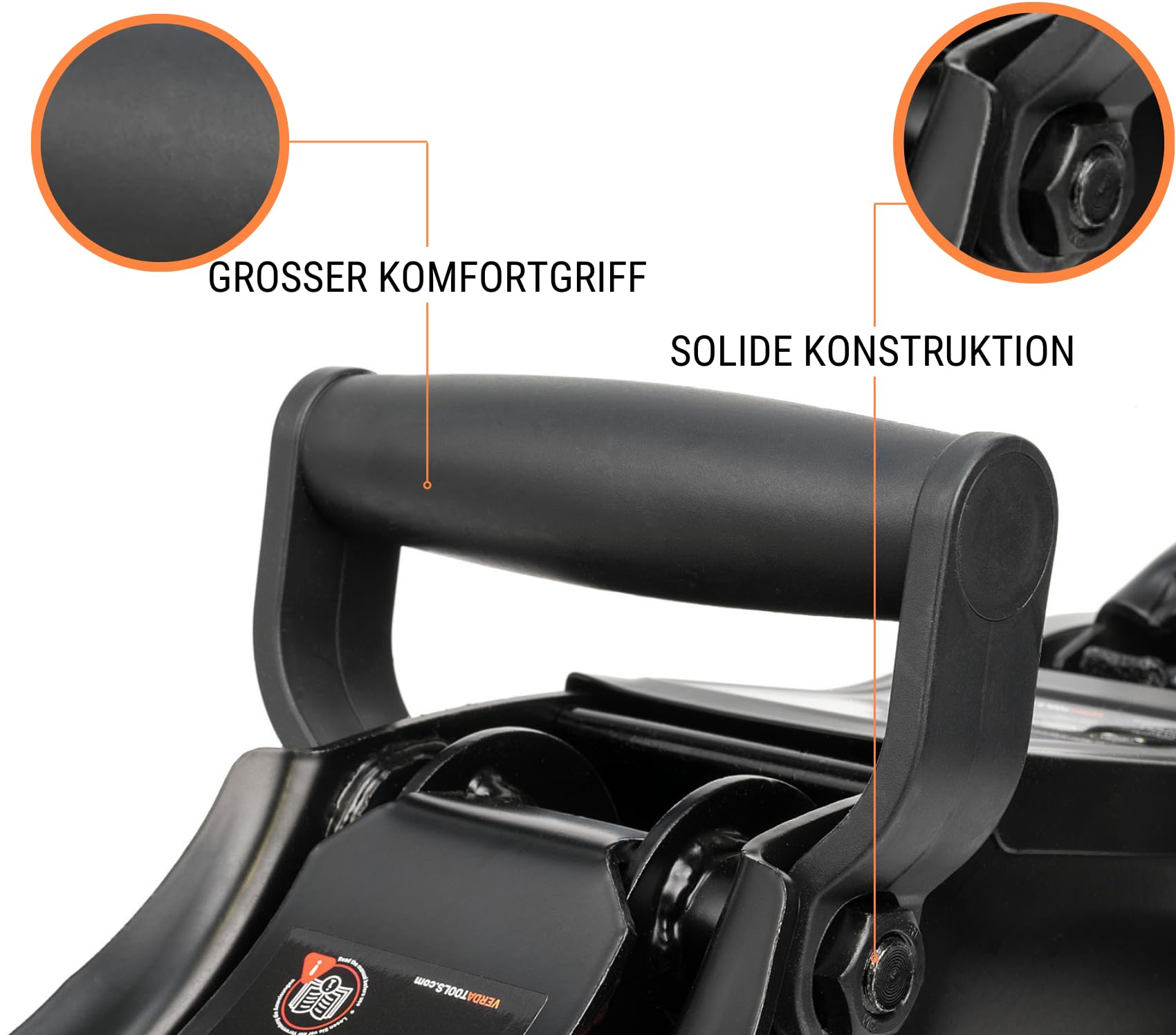 Verda Hydraulischer Wagenheber 2,5T 85-365 mm, 3X Gummiauflage, Koffer, Montagehandschuhe Autoheber Rangierwagenheber Reifenwechsel PKW Geländewagen Wohnmobil