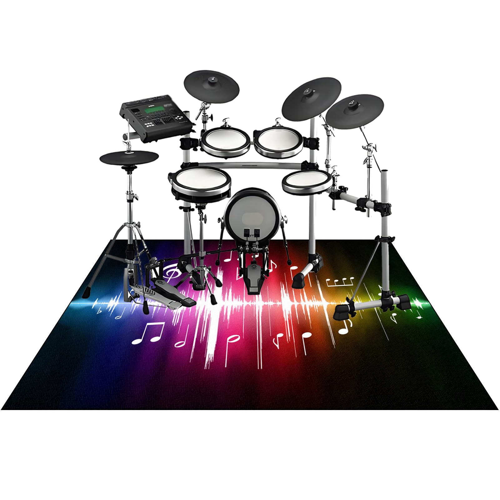 Tapis De Batterie Acoustique 160x120 Cm - Antidérapant Et Insonorisant - Épaisseur 6.8 Mm Tapis Réduction Vibrations