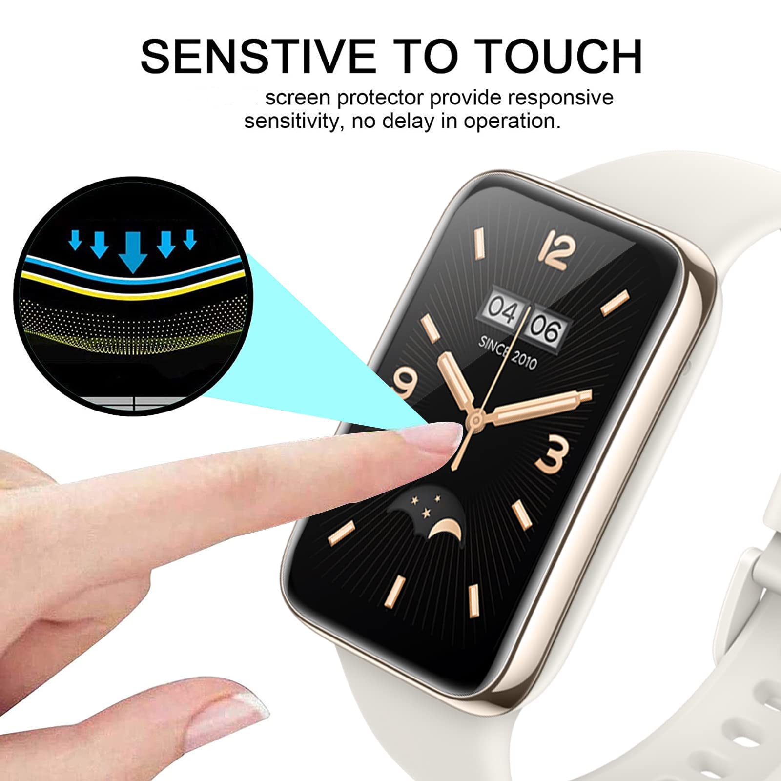 GEJEFA Pellicola Protettiva per Xiaomi Mi Band 7 PRO/Smart Band 7 PRO, [3 Pezzi][3D Curved Edge to Edge] Senza Bolle HD Soft TPU Pellicola