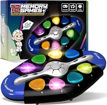 iCore Blue Electronic Brain Game, ADHD Handheld Toy for Kids and Adults, 1-8 Players, Portable Travel Games