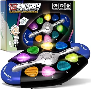 iCore Blue Electronic Brain Game, ADHD Handheld Toy for Kids and Adults, 1-8 Players, Portable Travel Games