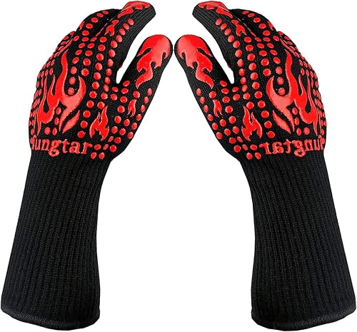 Guantes resistentes al calor, para freidora de pavo, para barbacoa, guantes de cocina, guantes de horno de 1472 , 14 pulgadas, resistentes al calor,