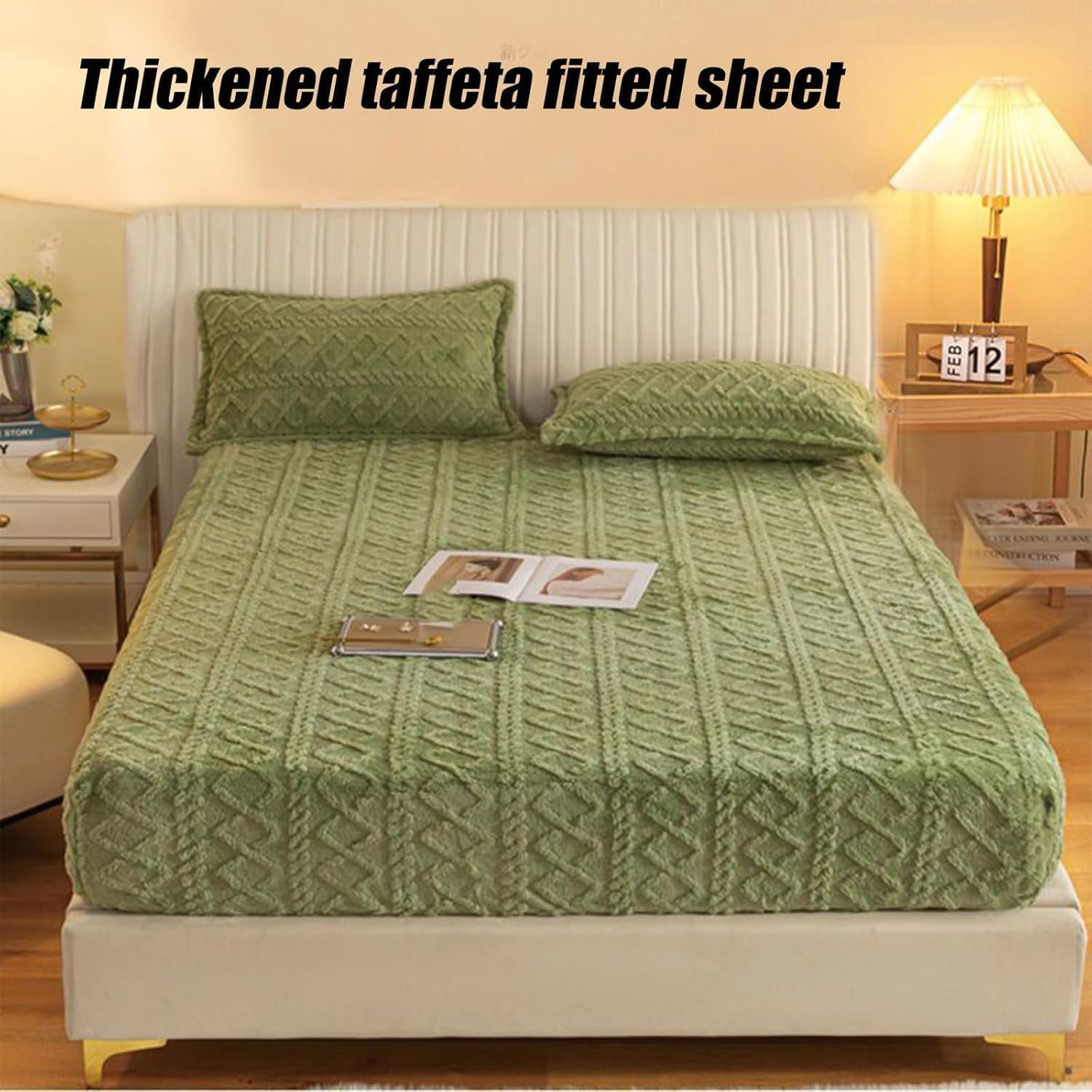 Queen & King Size Elastic Bed Sheets - Quilted (Beige, Twin XL Size)