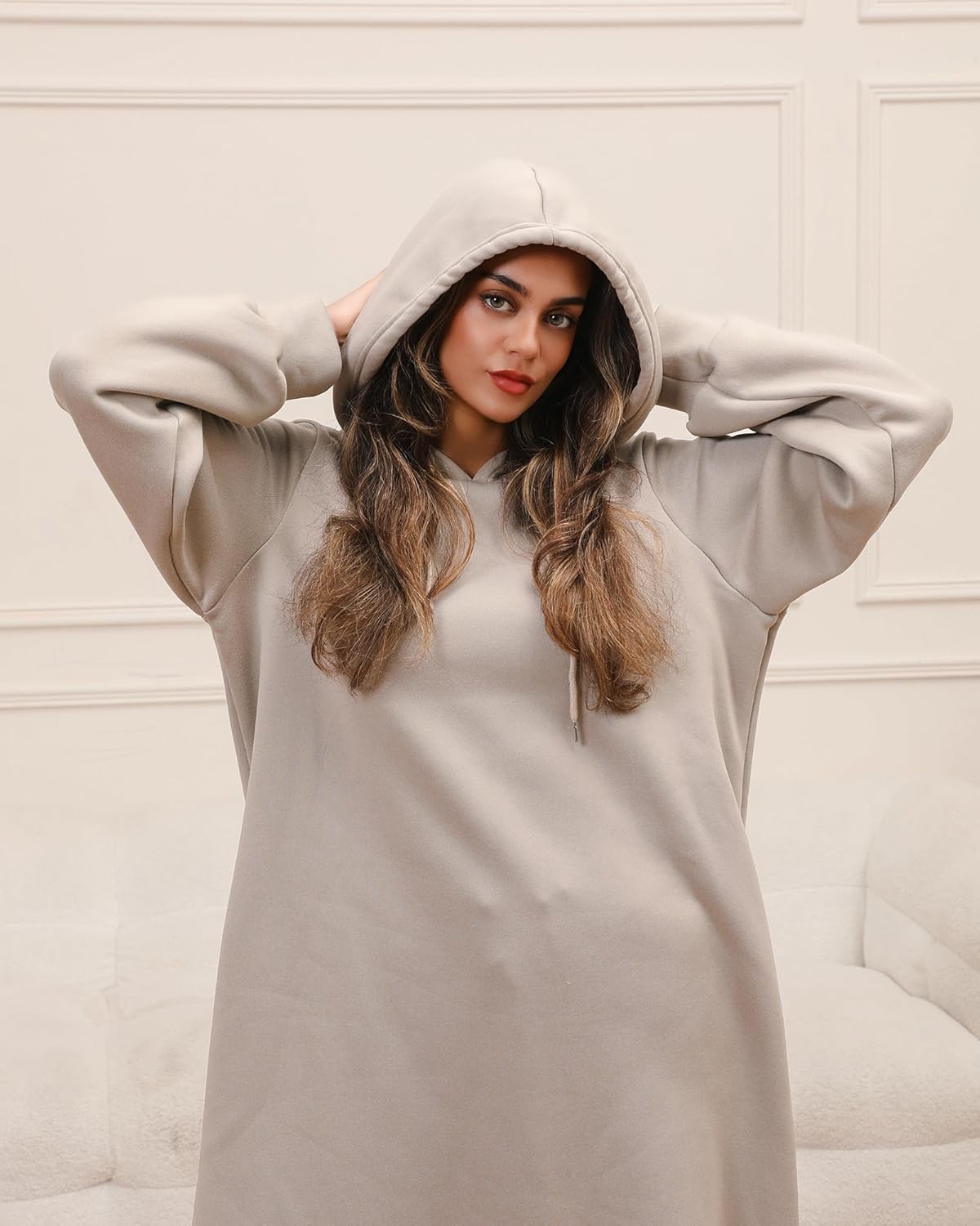 Winter Hoodie Abaya dress for Women - Fleece Lined, with Pockets | Comfortable Muslim Wear - Image 5