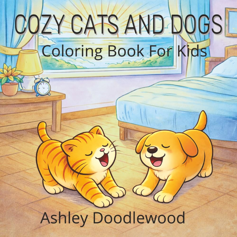 COZY CATS AND DOGS: Coloring Book For Kids