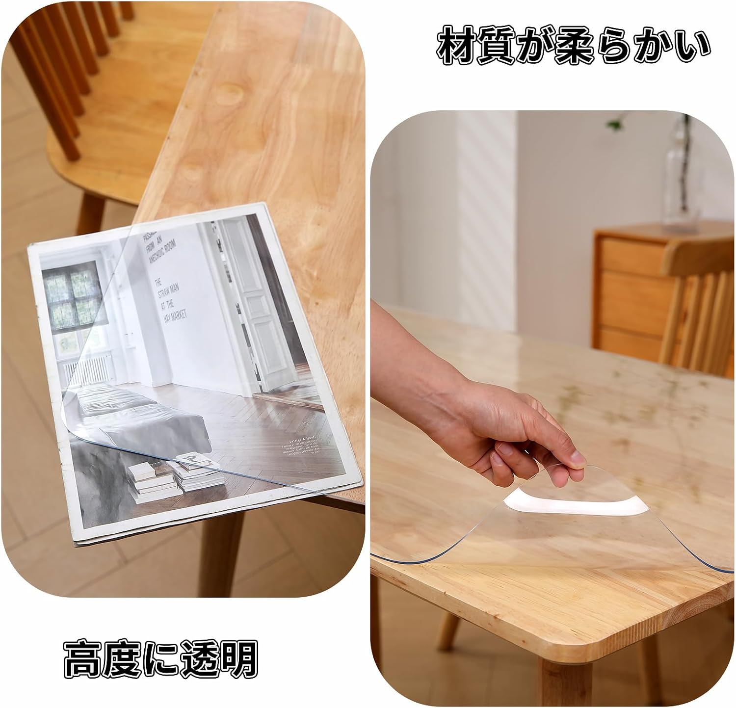 円形 テーブルマット テーブルクロス 直径125cm 厚さ1.0mm 透明ビニール 無臭 PVC製 デスクマット テーブルカバー 防