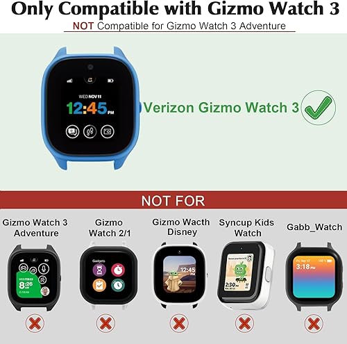 Miniatura 2 de Paquete de 2 Funda compatible con Gizmo Watch 3, protector de pantalla para niños, carcasa protectora general de policarbonato duro, accesorios de