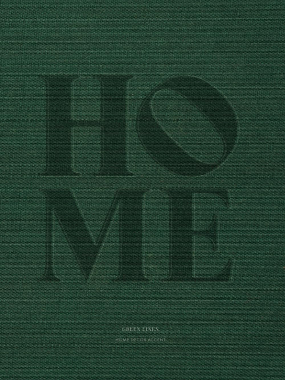 Home - Green Linen Decor Accent | Hard Cover Book with a Realistic Fabric Effect (Faux Hardback with 290 Blank Dot-Grid Pages Inside): Ideal for ... and Stacking on Shelves or a Coffee Table      Hardcover – September 5, 2023