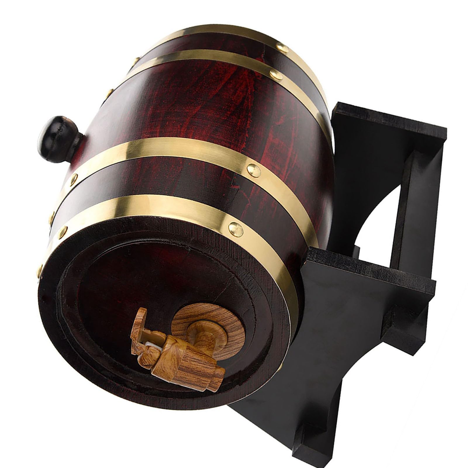 Tnfeeon Barril de Madera para Vino, Barrica de Almacenamiento con Grifo