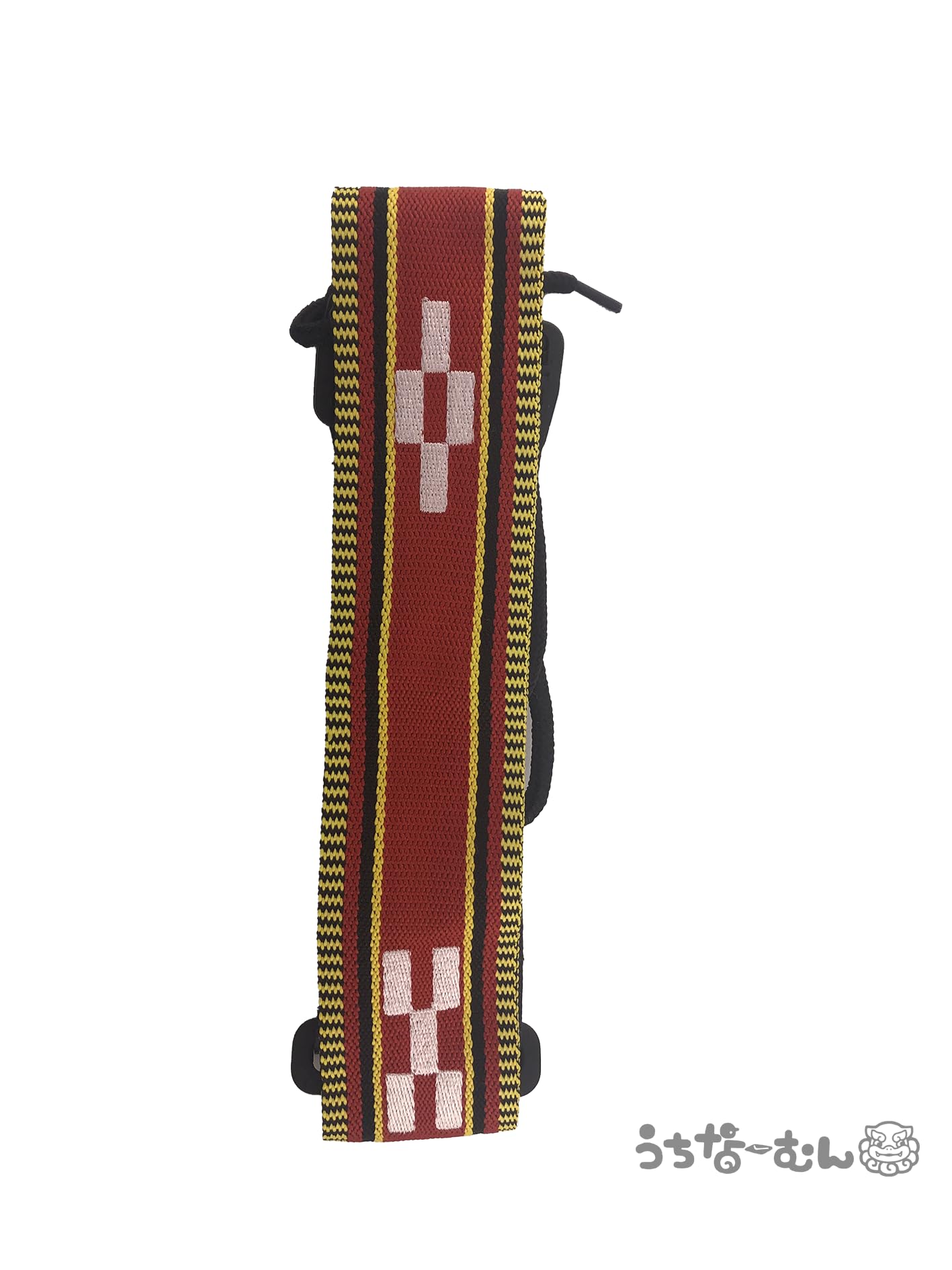 Amazon.co.jp: 三線ストラップ ミンサー柄 赤 ＋うちなーむんシール