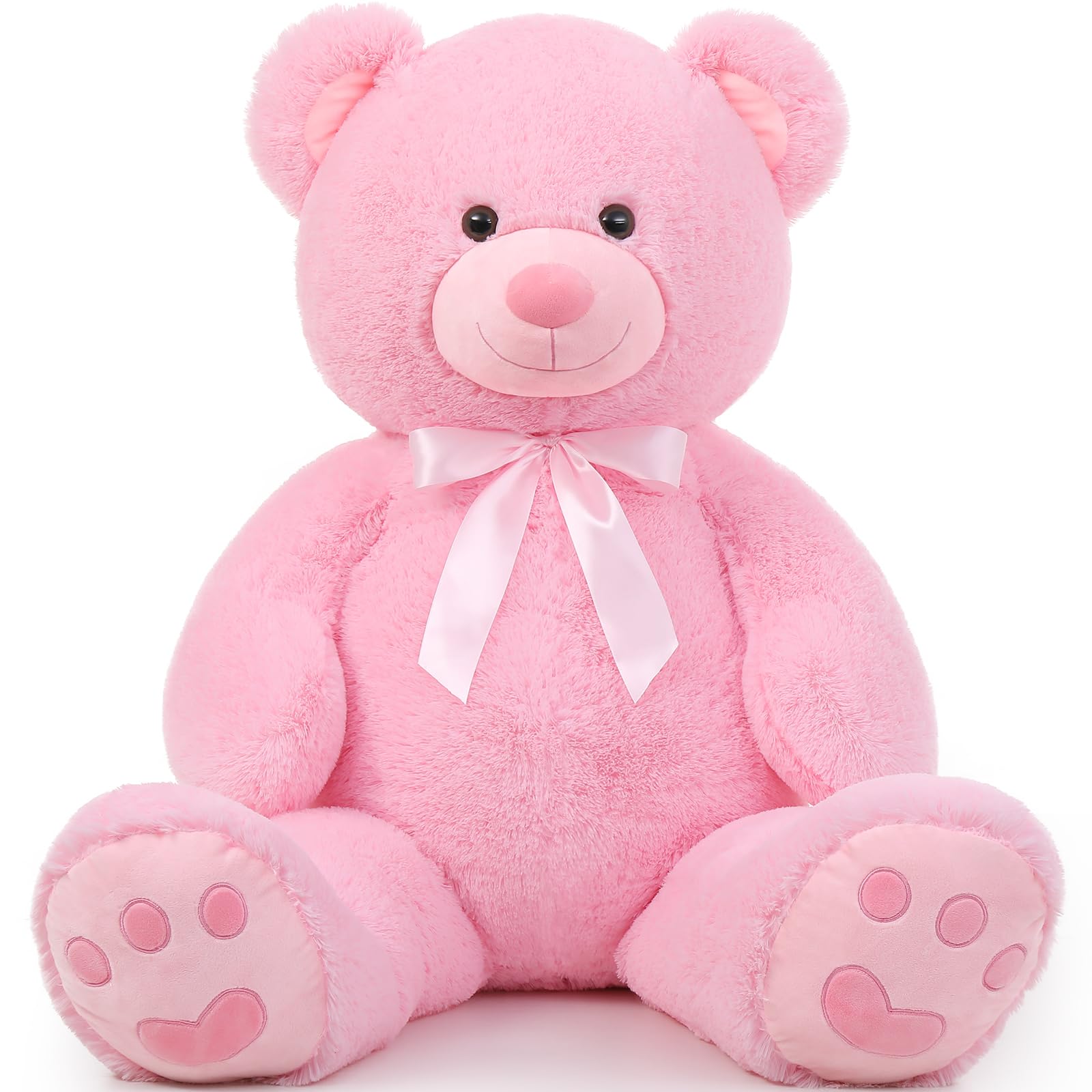 MorisMos 120cm großer teddybären, Rosa riesen Teddy XXL, weich groß teddybär, Kuschelig Plüschtier Kuscheltier teddys Geburtstag Geschenk für Mädchen FreundinKinder