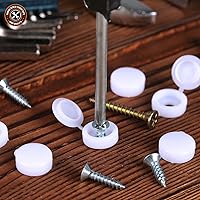 Vista 4 de HNYYZL 150 PCS Tapas Cubiertas de Tornillos de Plástico con Bisagras Blancas Tapa Plegable, Cubiertas de Arandelas a Presión Tapas Abatibles