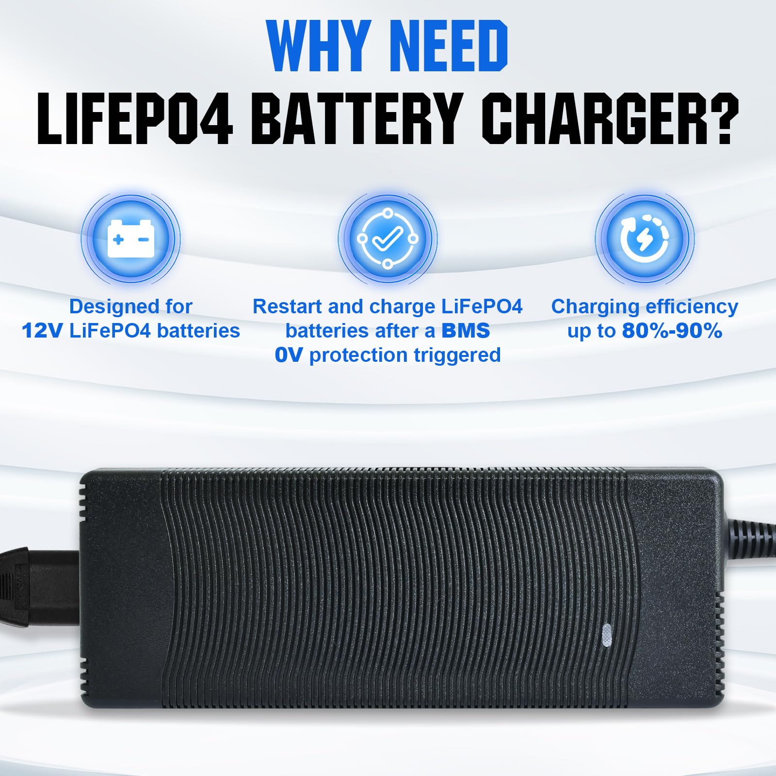 DCHOUSE 12V 100Ah LiFePO4 Bluetooth Batterie avec Chargeur 10A, Bluetooth et Coupure Basse température, BMS 100 A, idéale pour Les Moteurs de pêche à la traîne, la Marine, Solaire