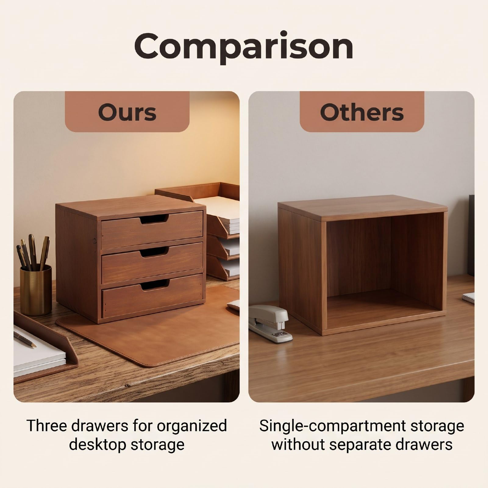 Organizer da Scrivania 3 Cassetti 9,84 X 7,48 X 6,69 in